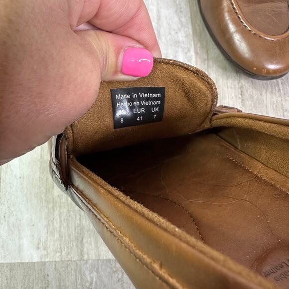 Aldo Tomar Men's Leather Slip On Loafers in Cognac Size 8 - Picture 4 of 5